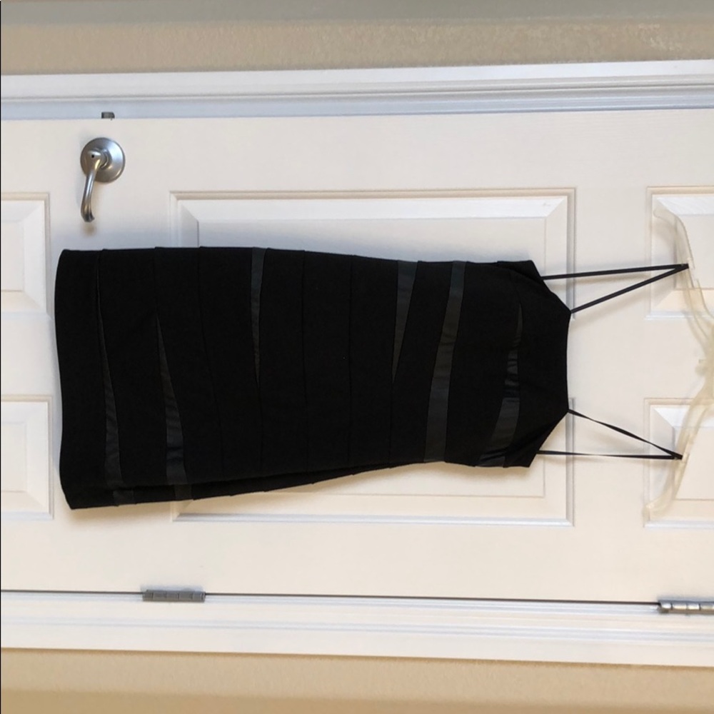 Black strapless dress